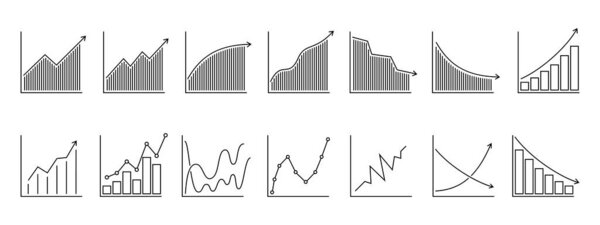 Set of charts or graphs. Linear bar graphs.