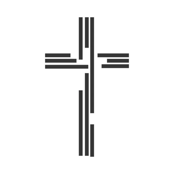 Icône Croix chrétienne - vecteur . — Image vectorielle