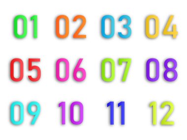 Renkli bilgi numaraları. Vektör ögeleri