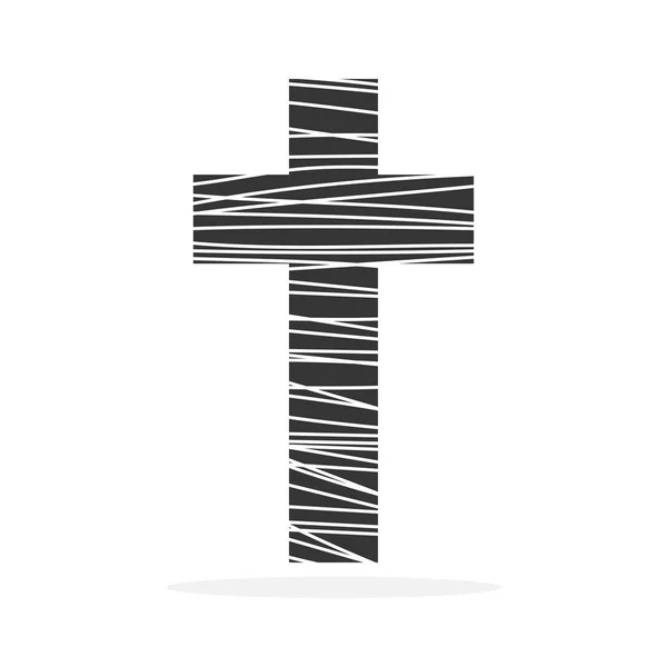 Ícone de cruz cristã - vetor . — Vetor de Stock
