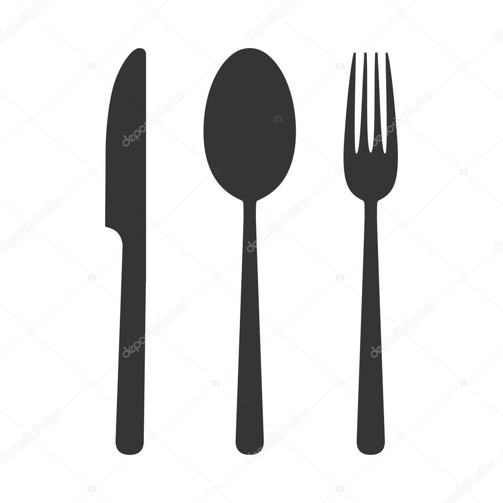 Spoon, fork and knife - vector.