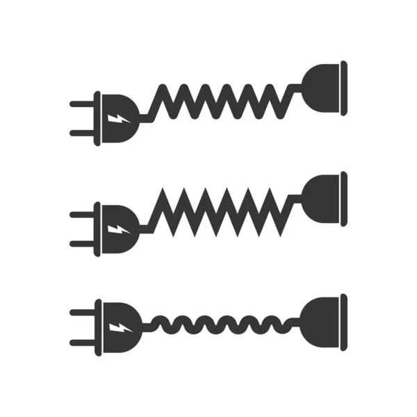 Vector set of extension cord icons. — Stock Vector