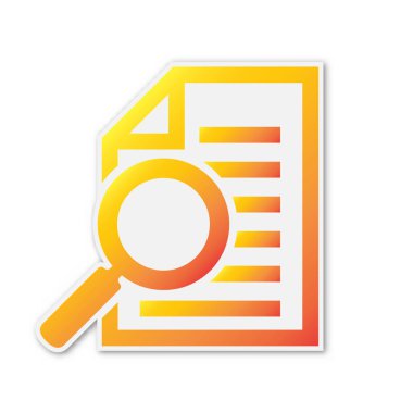 Büyüteç simgesine sahip belge - vektör