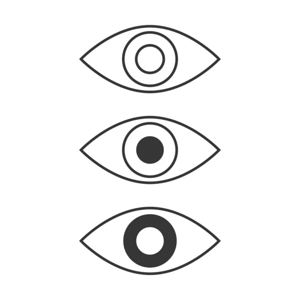 Conjunto de ícones de olho vetor preto . — Vetor de Stock