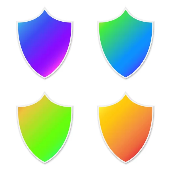 Set of colorful vector Shield icons. — Stock Vector