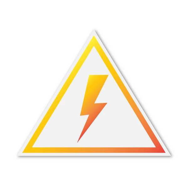 Warnsymbol mit Blitz-Symbol isoliert. — Stockvektor