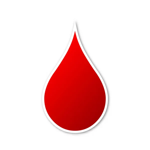 Vektor blod droppe ikon, isolerad. — Stock vektor