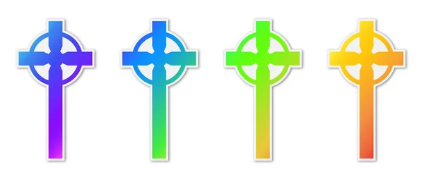 Set of colorful christian Cross icons. — Stock Vector