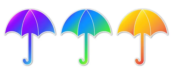 Set of vector Umbrella icons isolated. — Stock Vector