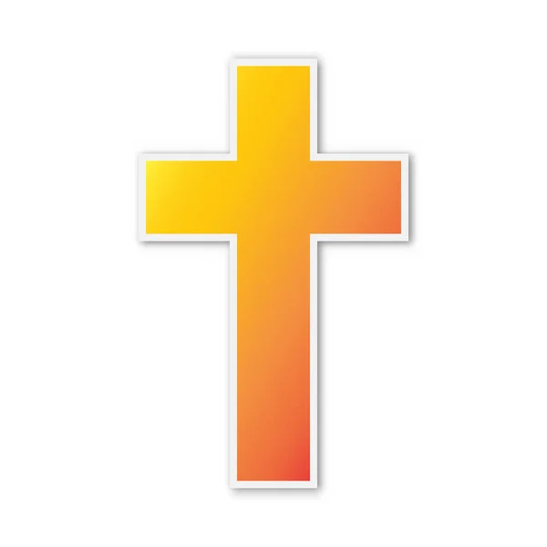 Vetor colorido ícone cruz cristã . — Vetor de Stock