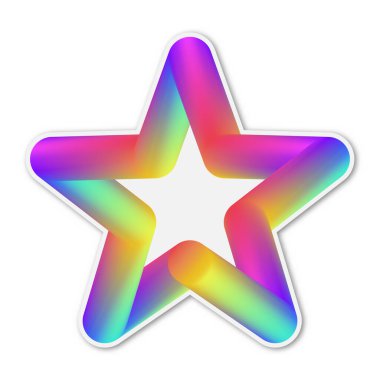 Renkli vektör yıldız simgesi, izole.