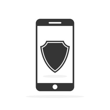 Cep telefonu güvenlik simgesi - vektör illüstrasyonu