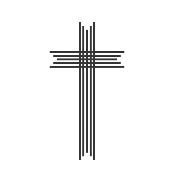 Icône Croix chrétienne - vecteur . — Image vectorielle