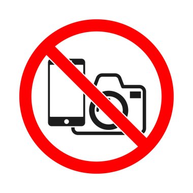 Telefon yok, beyaz arka planda kamera işareti yok..