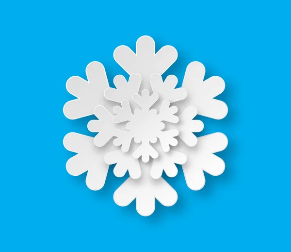 Origami vettoriale Fiocco di neve isolato . — Vettoriale Stock