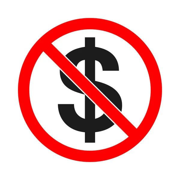 Nenhum símbolo de vetor de dinheiro. Nenhum sinal de dólar —  Vetores de Stock