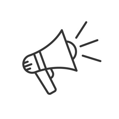 Mitingin ya da protestonun sembolü. Siyah Megafon simgesi