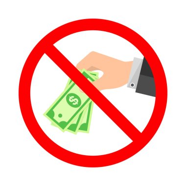 Beyaz arkaplanda Yolsuzluğu Durdur işareti - vektör.