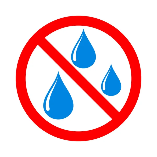 Brak śladów wody. Kropla wody zakazany znak. — Wektor stockowy