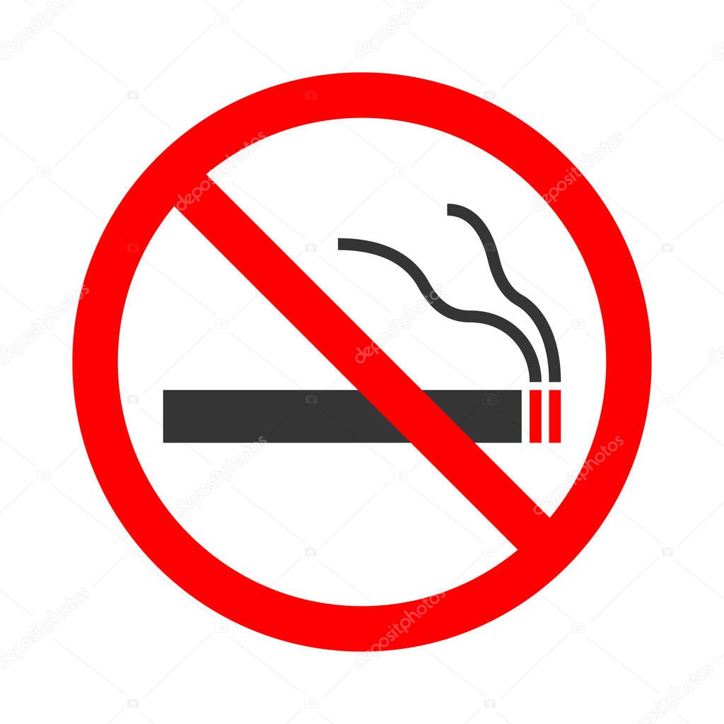 No Smoking sign isolated. Vector illustration.
