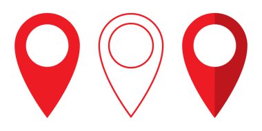 Vektör Konum sembolü kümesi. Pin simgesi
