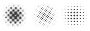 Siyah yarım tonlu noktalar kümesi.