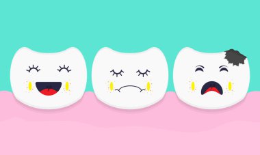 Vektör sıra dişler. Sağlık hizmetleri kavramı
