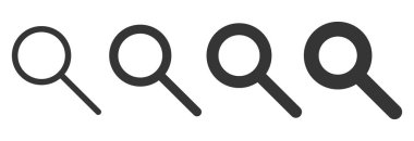 Vektör Büyüteç simgelerinin kümesi.