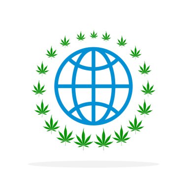 Dünya esrar simgesi izole edildi.