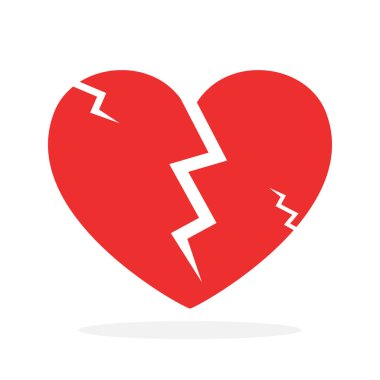 Kırık Kalp Simgesi - Vektör.