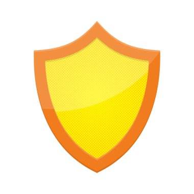 Pop sanat tasarımında vektör noktalı kalkan.