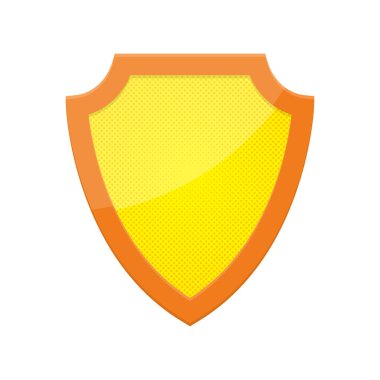 Pop sanat tasarımında vektör noktalı kalkan.