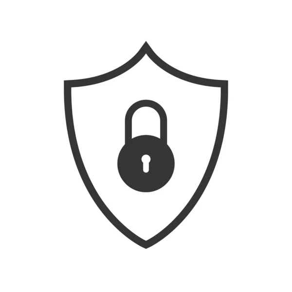 Escudo de seguridad con icono de bloqueo - vector — Vector de stock