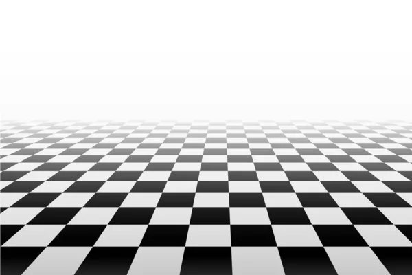 Prospettiva in bianco e nero sfondo a quadretti - illustrazione vettoriale — Vettoriale Stock