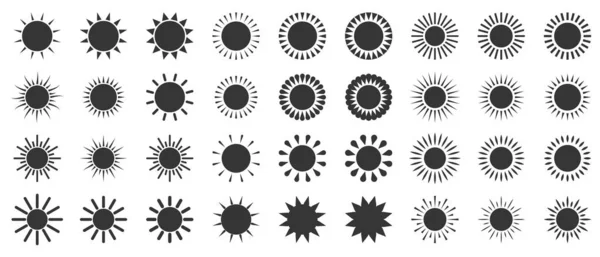Conjunto de símbolos vectoriales del sol . — Archivo Imágenes Vectoriales