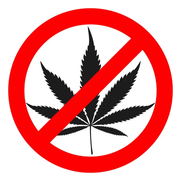大麻禁止のベクトル記号. — ストックベクタ