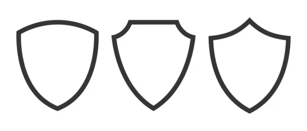 Conjunto de iconos de escudo vectorial aislados . — Vector de stock