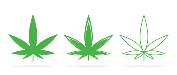 Tıbbi marihuana yaprakları izole. — Stok Vektör