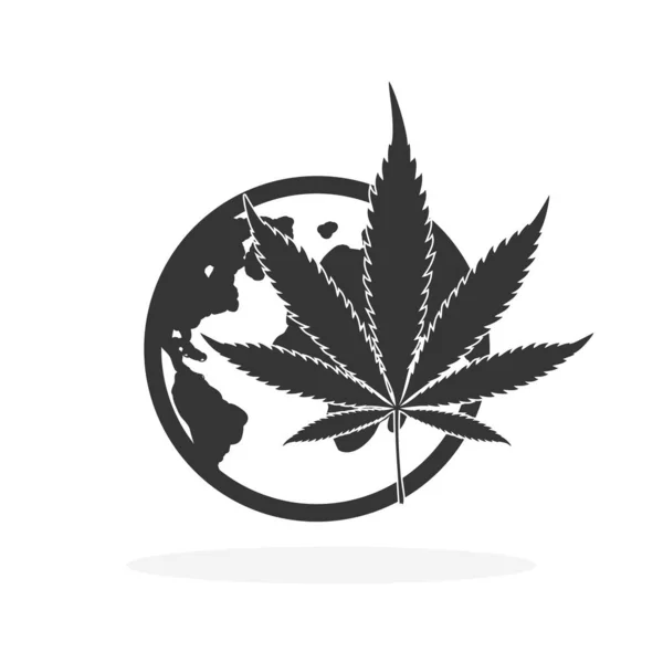 隔離された世界の大麻のアイコン. — ストックベクタ