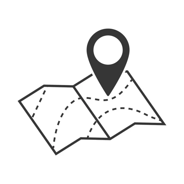 Ícone de mapa de localização vetorial. Símbolo do mapa esboço — Vetor de Stock