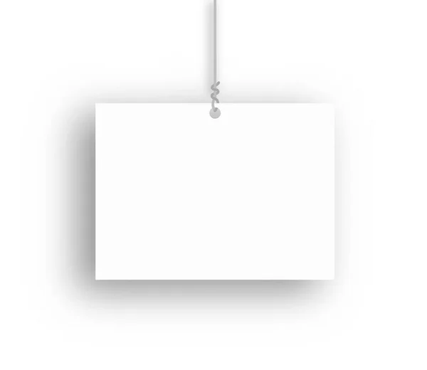 Cartel colgante en blanco. Ilustración vectorial . — Vector de stock