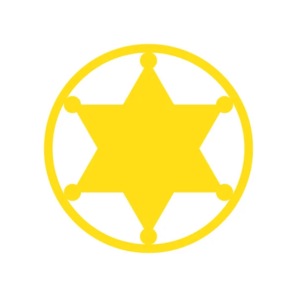 Hexagonal Sheriff Star icono aislado - vector — Archivo Imágenes Vectoriales