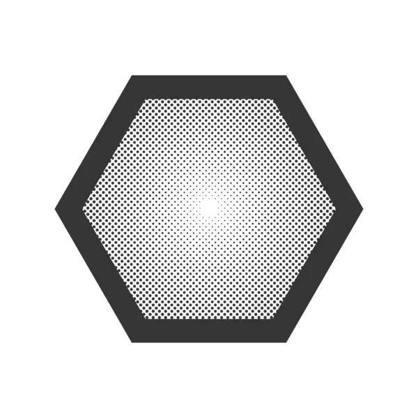 Vektorové šestiúhelníkové tlačítko v designu pop art. — Stockový vektor