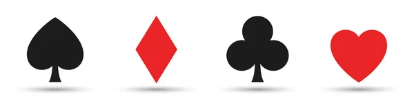 Vector conjunto de símbolos de juego de cartas casino . — Archivo Imágenes Vectoriales