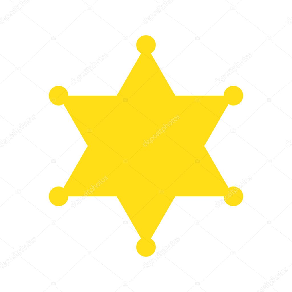 Hexagonal Sheriff Star icon isolated - vector