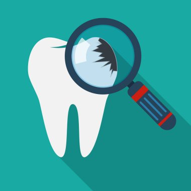 Kırık diş ikonu. Vektör İllüstrasyonu.