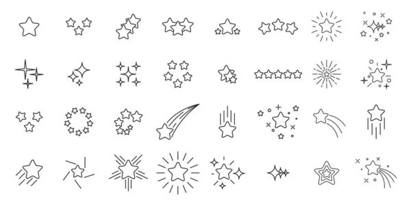 Conjunto de iconos Stars. Esquema estrellas lineales . — Vector de stock