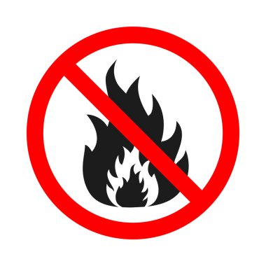 Beyaz arka planda ateş izi yok. Dur işareti