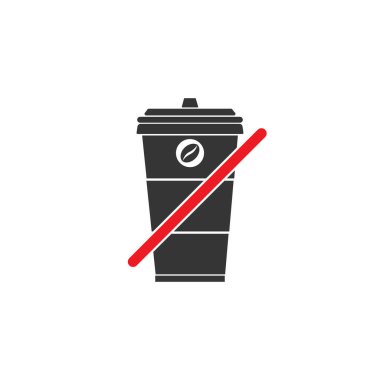 Beyaz arka planda kahve fincanı işareti yok - vektör.