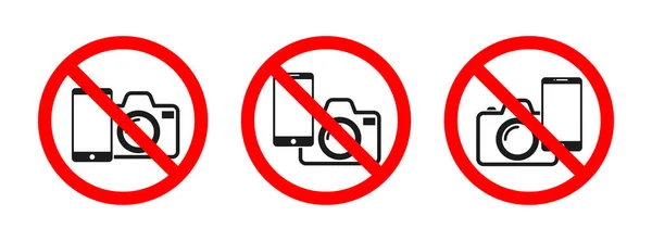 No phone, no camera sign on white background. — Stock Vector